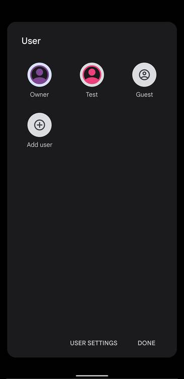 Switching profiles in Android 12