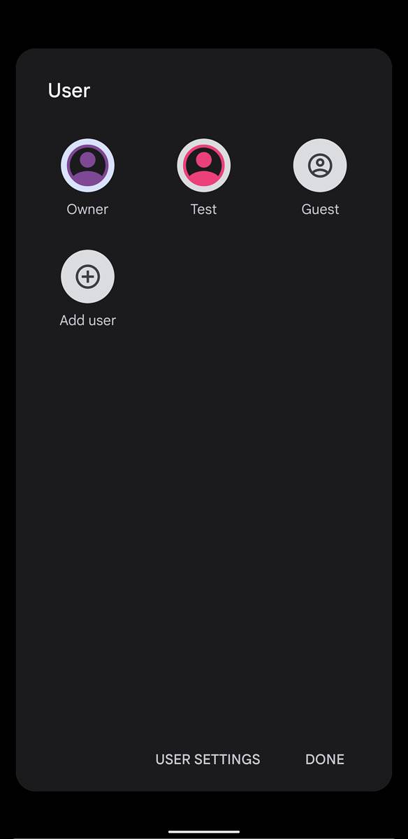 Switching profiles in Android 12