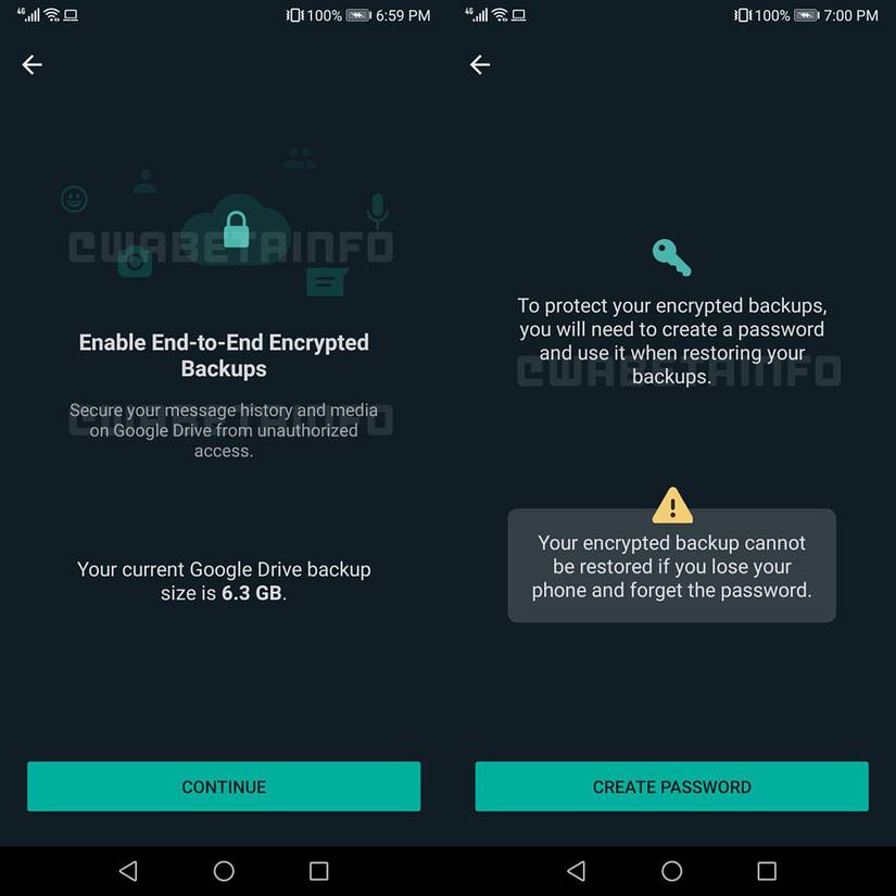 WhatsApp end-to-end encryption backups