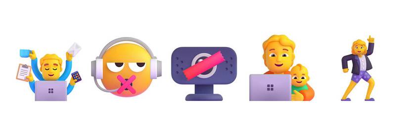 New Windows 11 emoji for Work from home scenarios