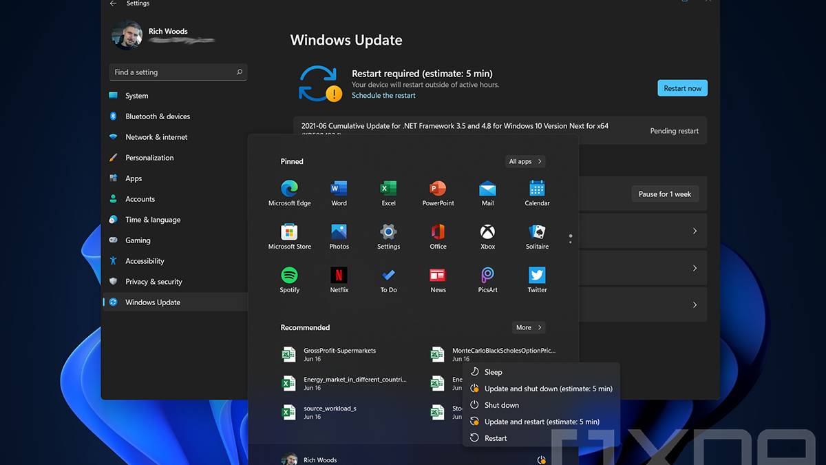 Windows 11 Start Menu and Settings app