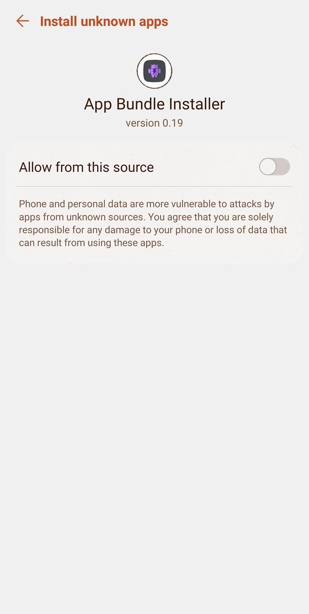 ABI Unknown Apps Permission