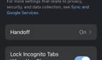 Incognito lock in Chrome 92 for iOS