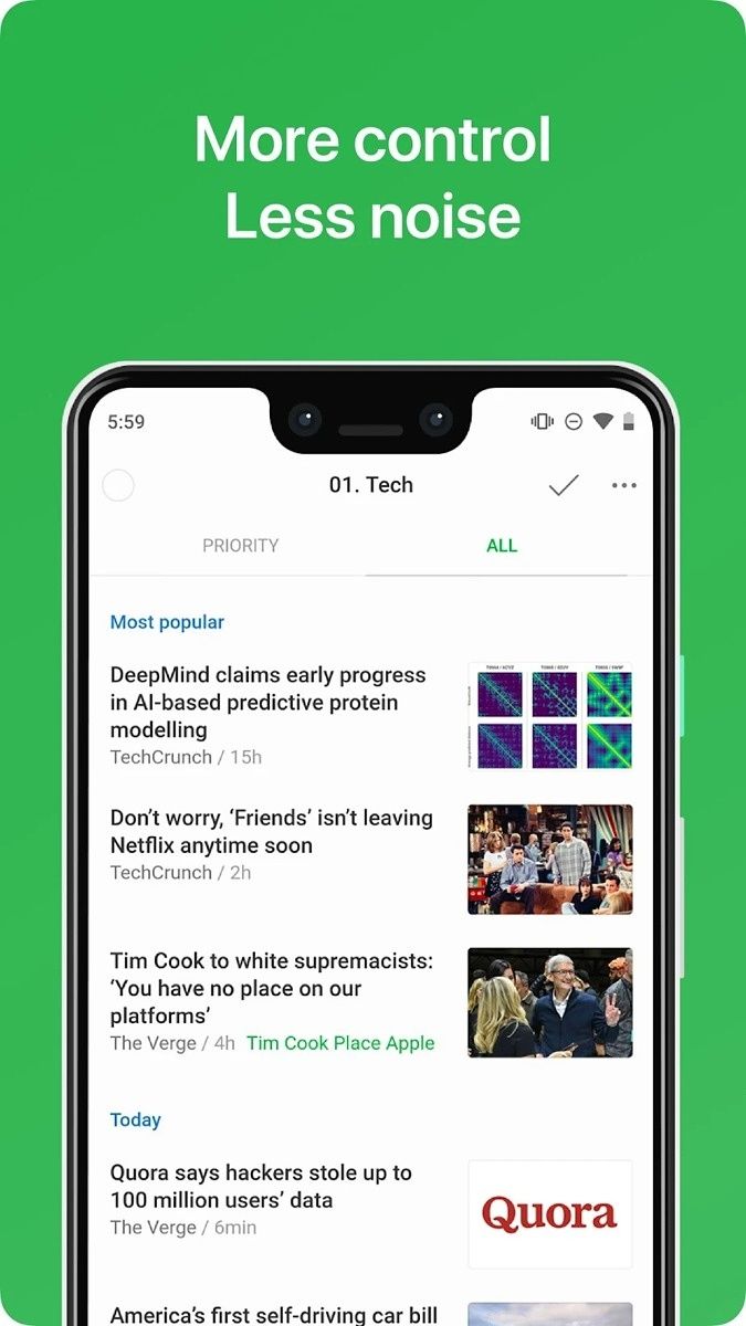 Feedly news list