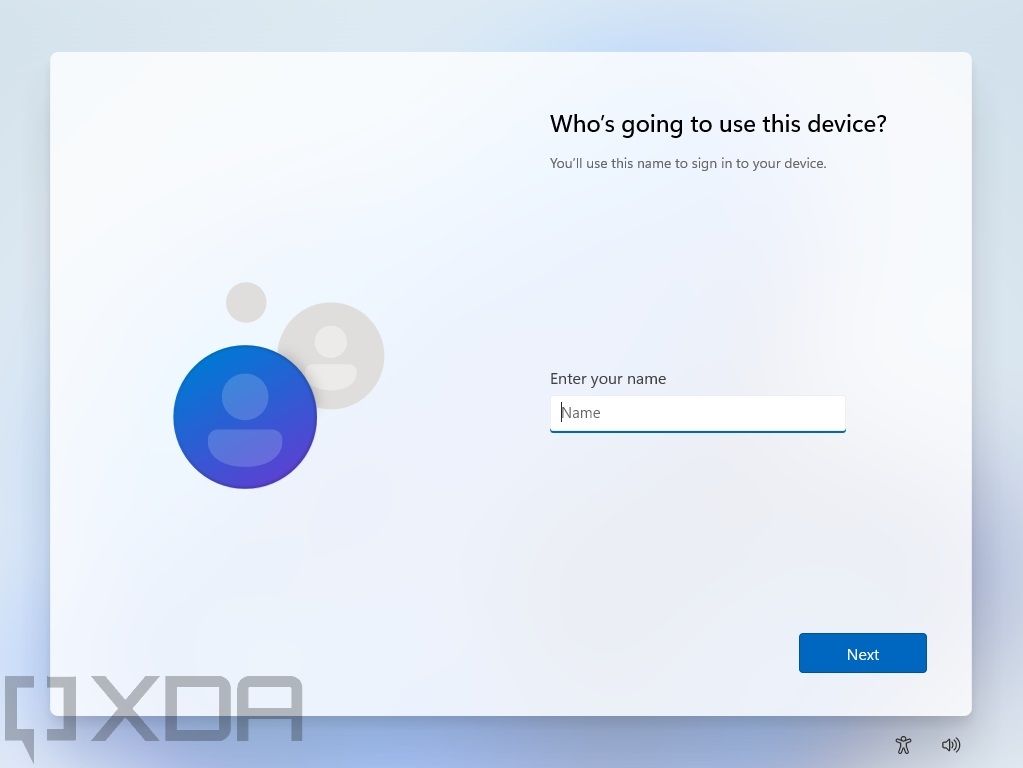 Setting up a local account user name in Windows 11 OOBE