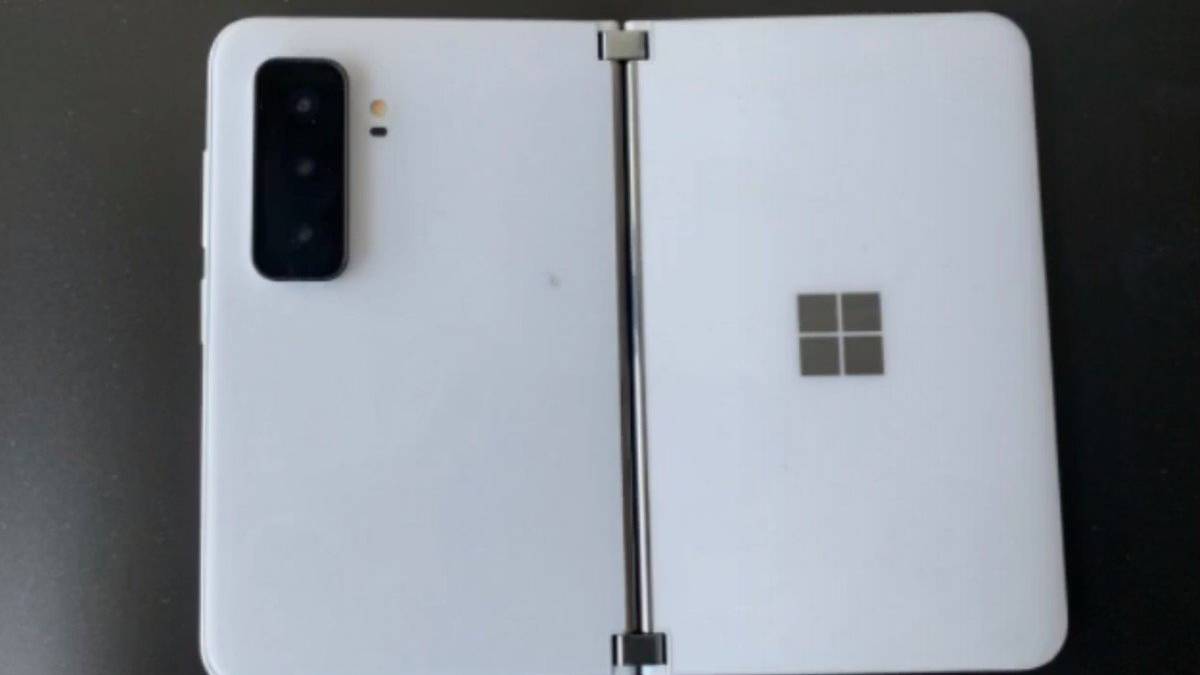 Surface Duo 2 showing triple-lens camera
