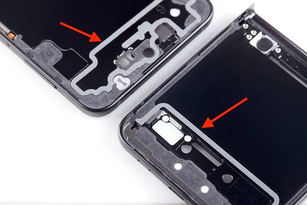 Double sided tape around all the holes in the Samsung Galaxy Z Flip 3