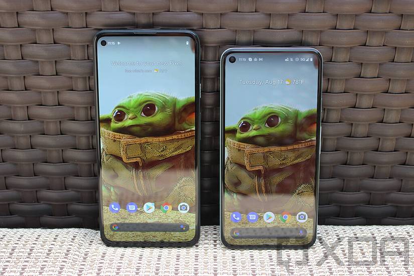 Google Pixel 5 and Pixel 5a side by side