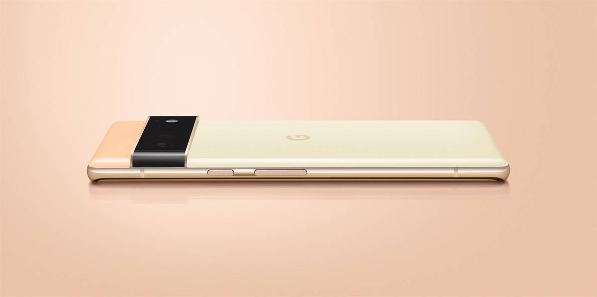 Google Pixel 6 Pro on peach background