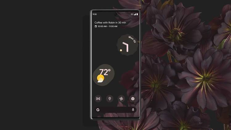 Google Pixel 6 Pro with Material You theming on Android 12