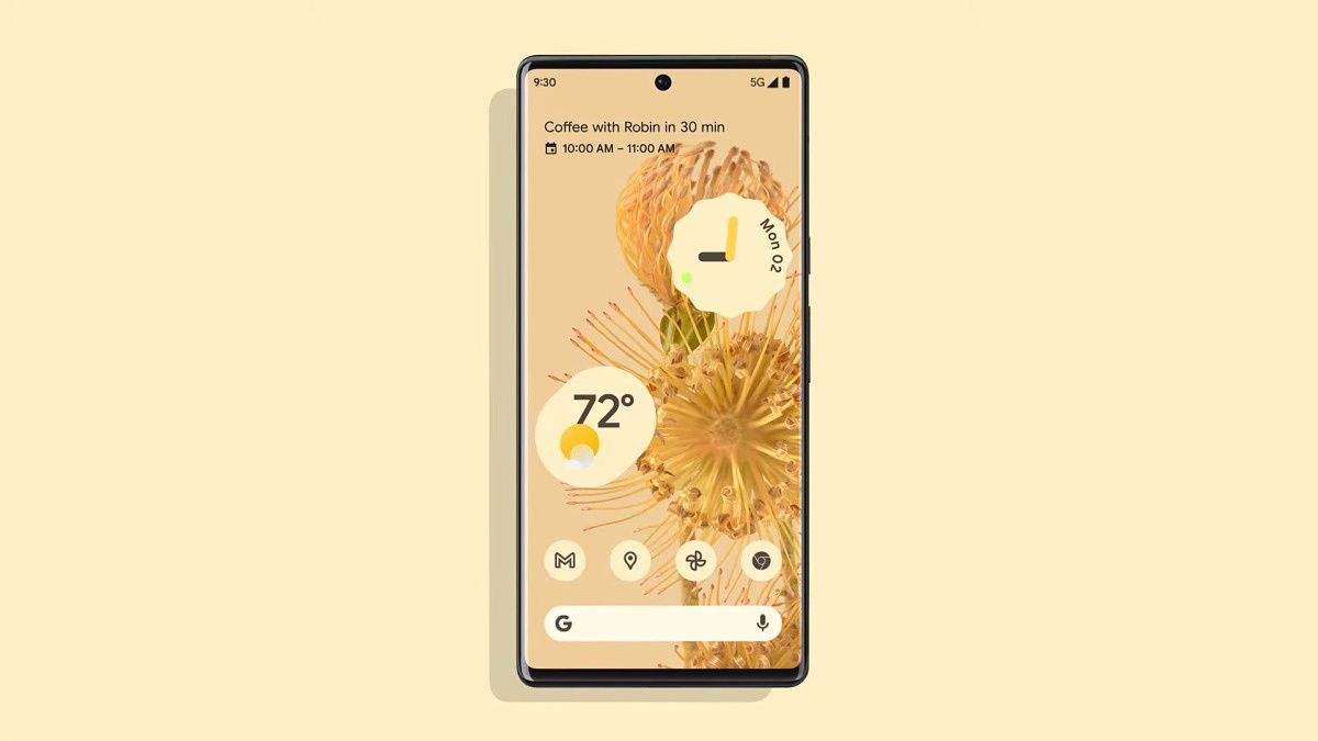 Google Pixel 6 with Material You theming on Android 12