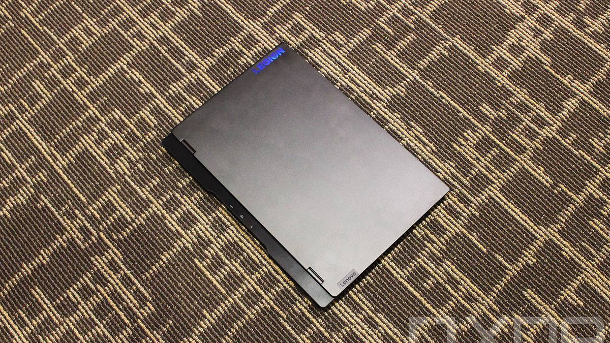 Angled view of closed Lenovo Legion Slim 7