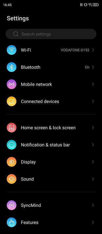 MyOS 11 device settings