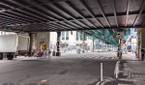 Road in the Bronx under subway