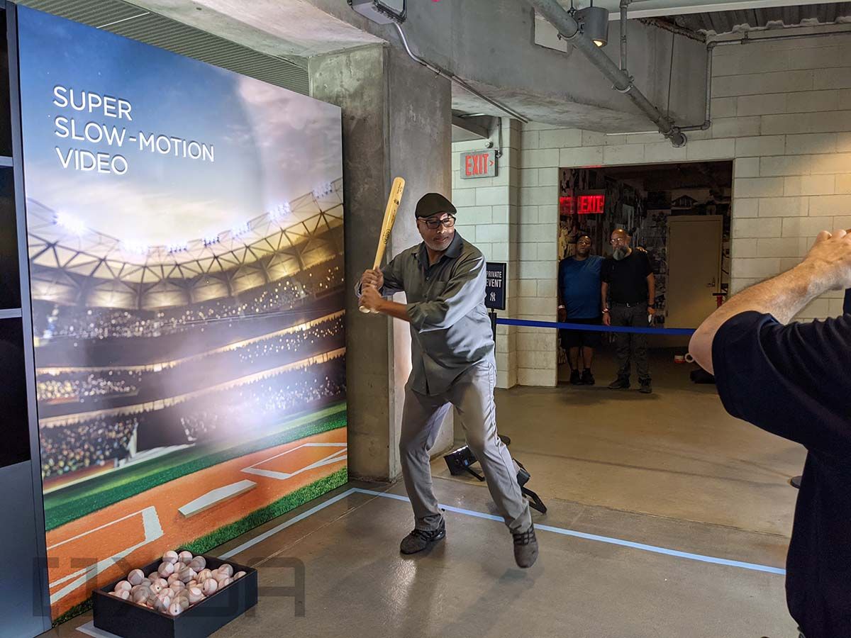 Bernie Williams doing product demos