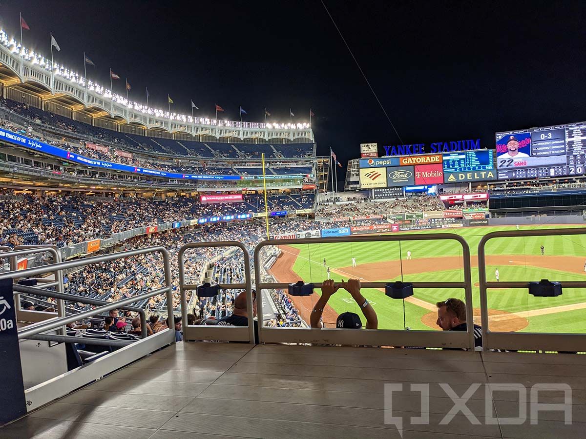 Picture of the field and stands at Yankee Stadium