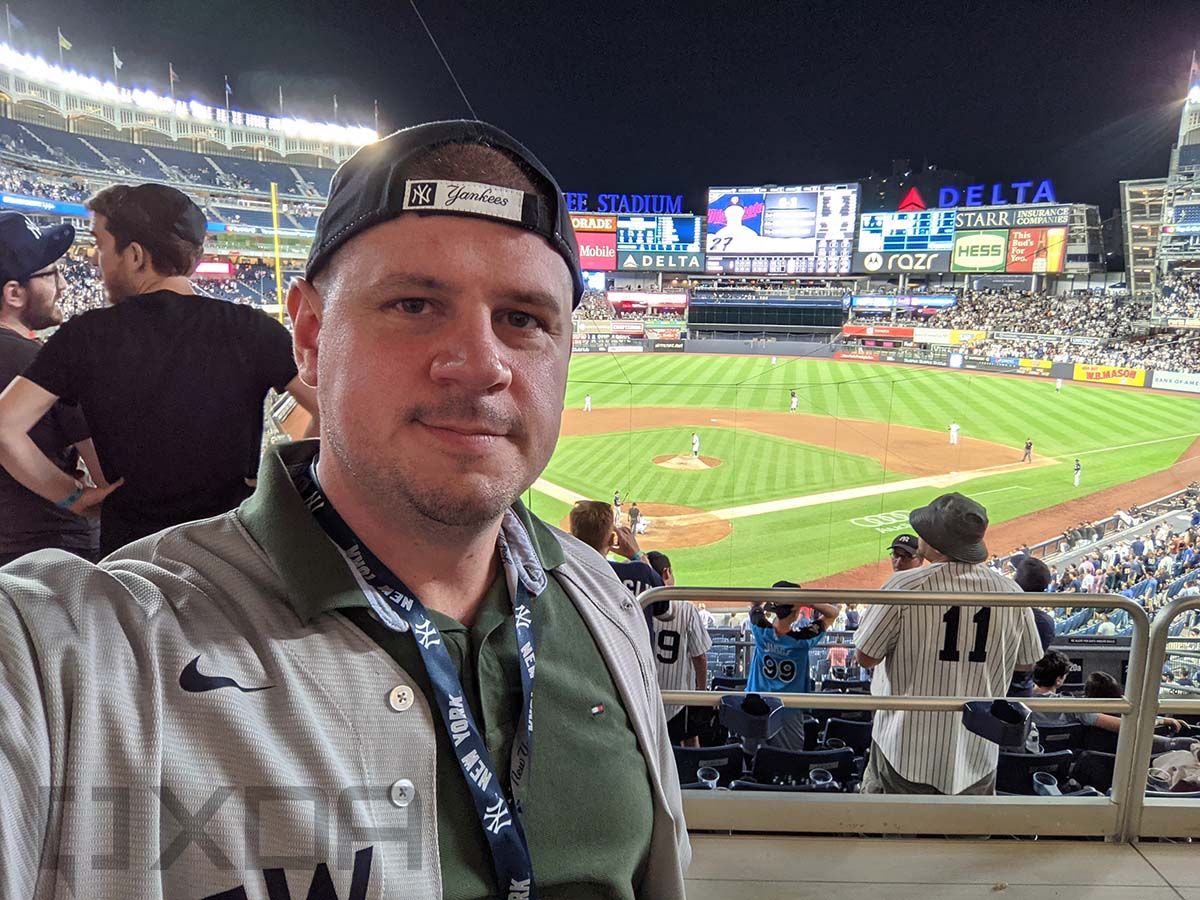 Selfie at night at Yankee Stadium