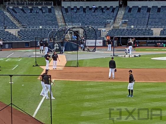 Close up of players at Yankee Stadium
