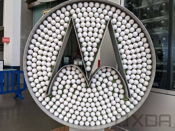 Baseball-filled Motorola logo