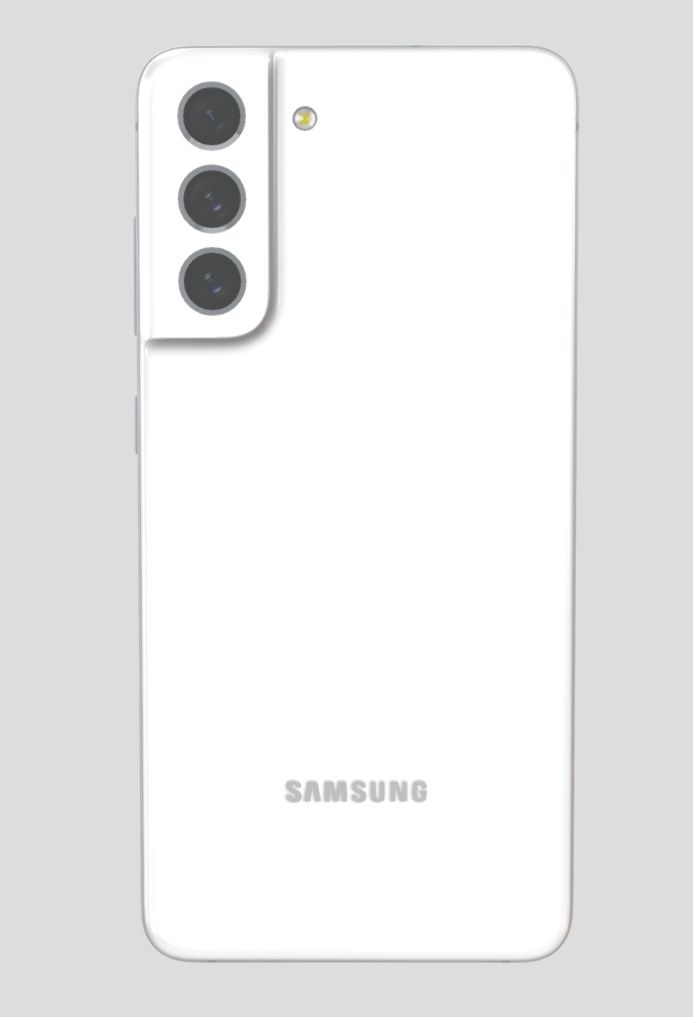 Samsung Galaxy S21 FE in White from the back