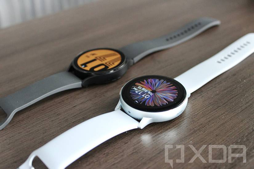Angled view of Samsung Galaxy Watch 4 and Galaxy Watch Active 2