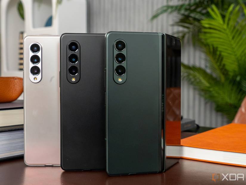 Samsung Galaxy Z Fold 3 in all three colors