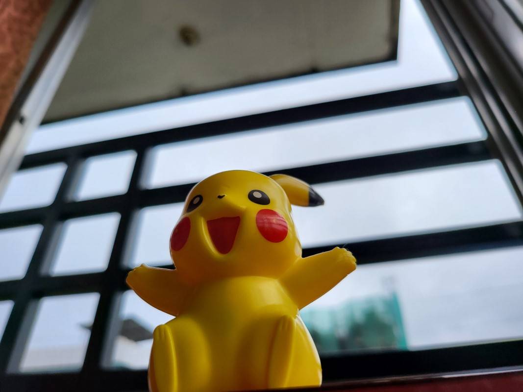 Pikachu toy with a soft blur background