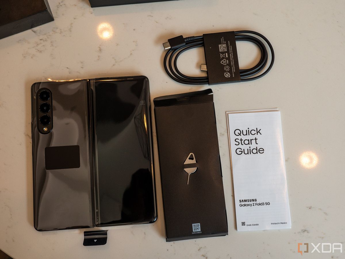 All items inside the Galaxy Z Fold 3 box