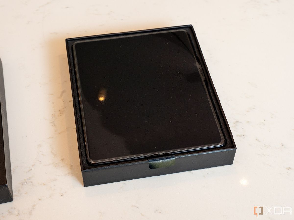 Galaxy Z Fold 3 inside of its box