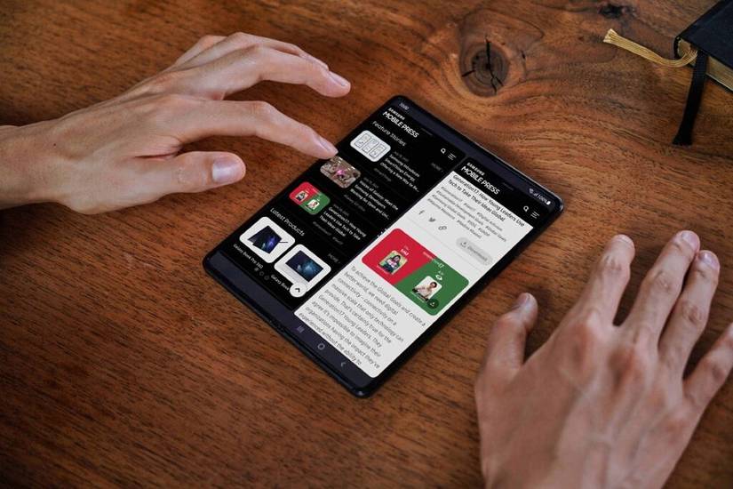Samsung Galaxy Z Fold 3 used with two apps