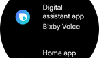 Settings app on the watch showing the 'Digital assistant app' default category