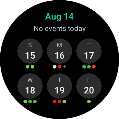 Calendar Tile on Galaxy Watch 4