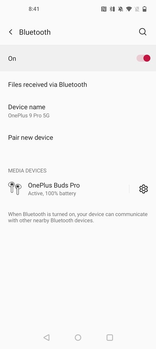 OnePlus Buds Pro on OnePlus phone