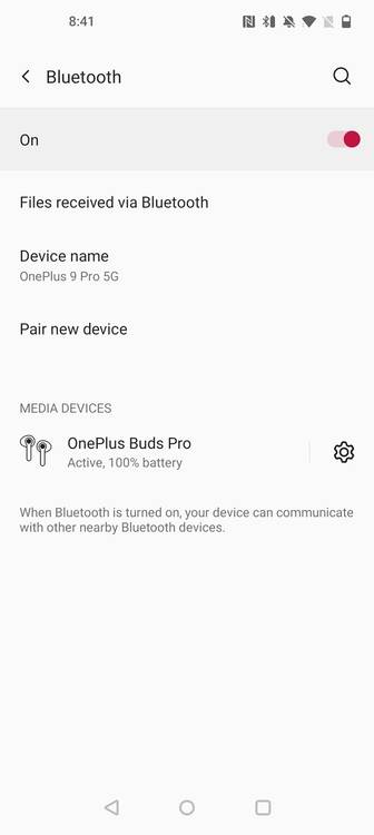 OnePlus Buds Pro on OnePlus phone