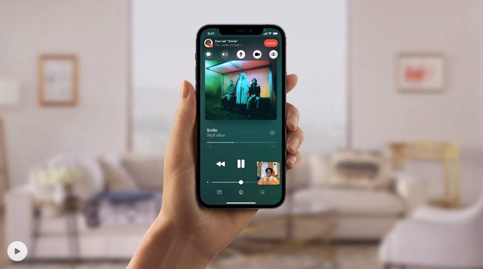 SharePlay feature shown on an iPhone