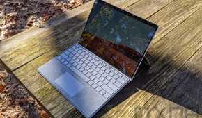 Top angled view of Surface Pro X in Platinum
