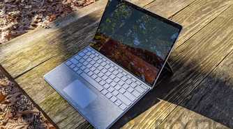 Top angled view of Surface Pro X in Platinum