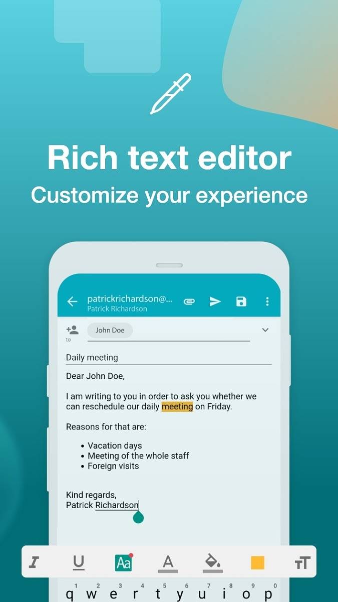 Aqua Mail editor