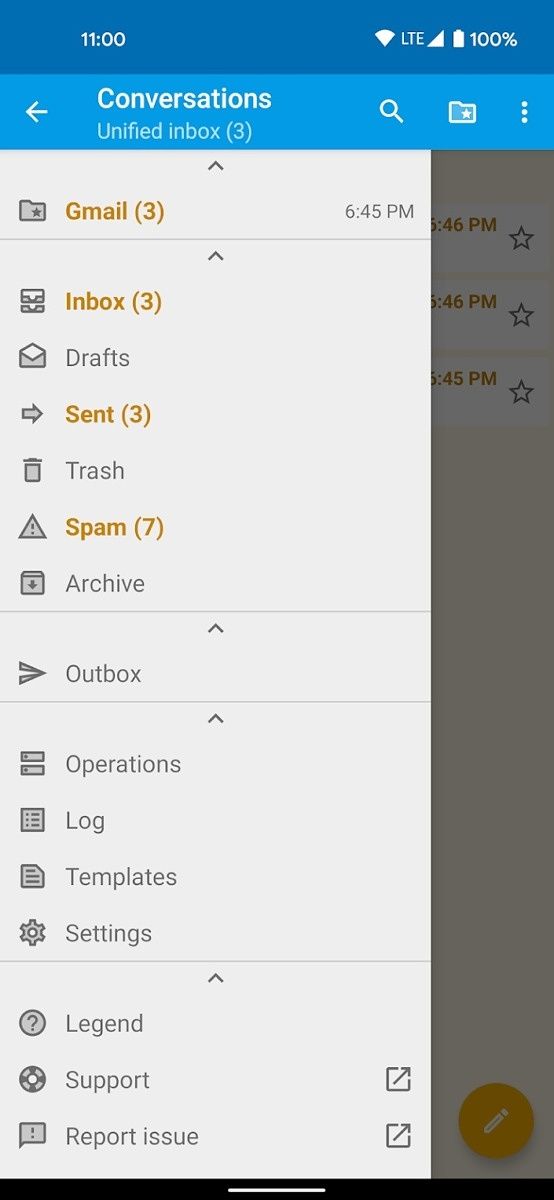 FairEmail inbox