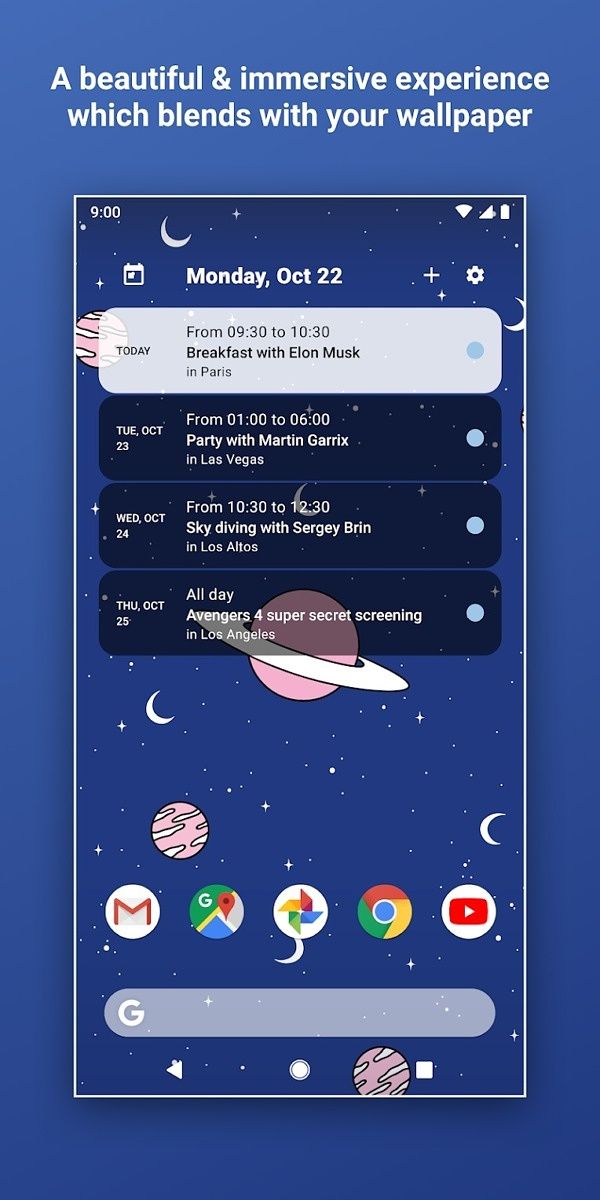 Home Agenda widget
