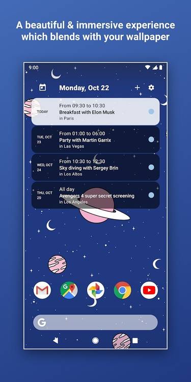 Home Agenda widget