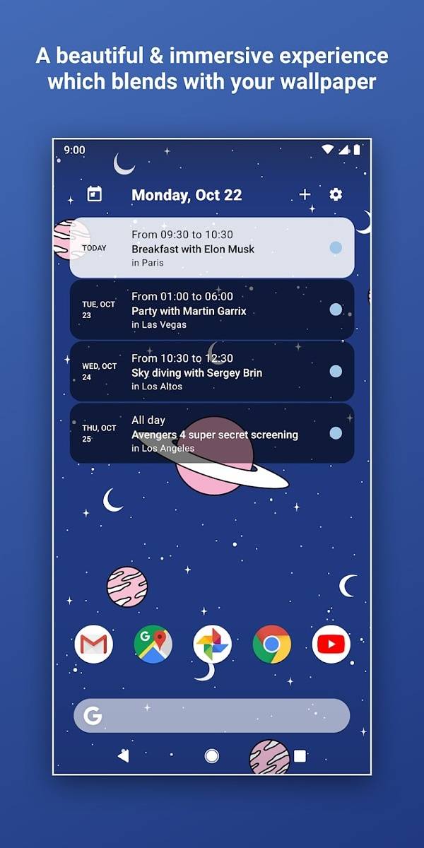 Home Agenda widget