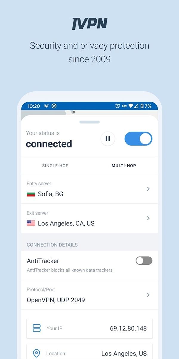 IVPN connected