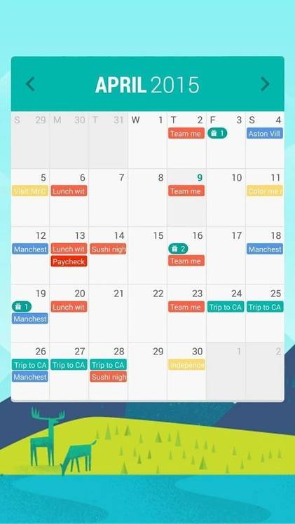 Month home screen