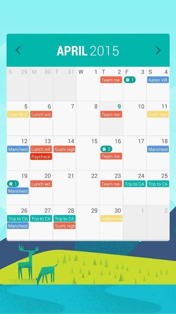 Month home screen