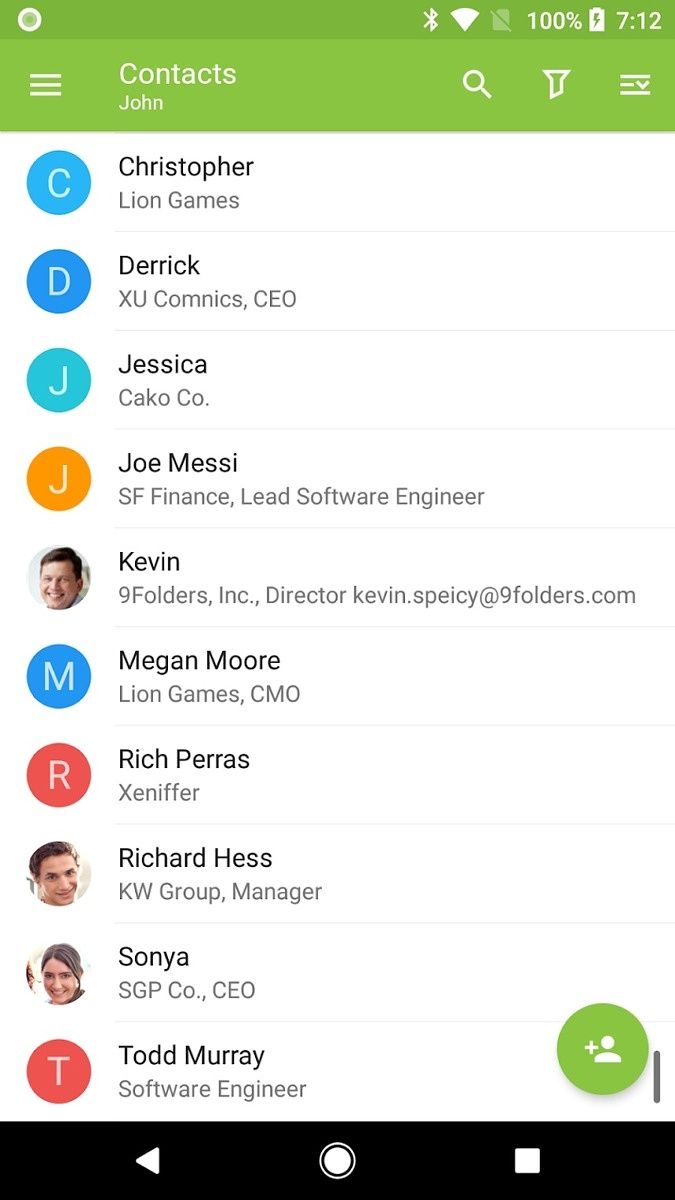Nine contacts
