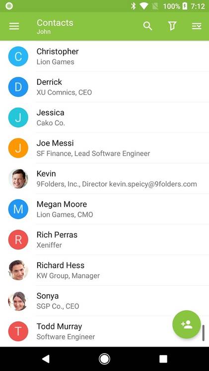 Nine contacts