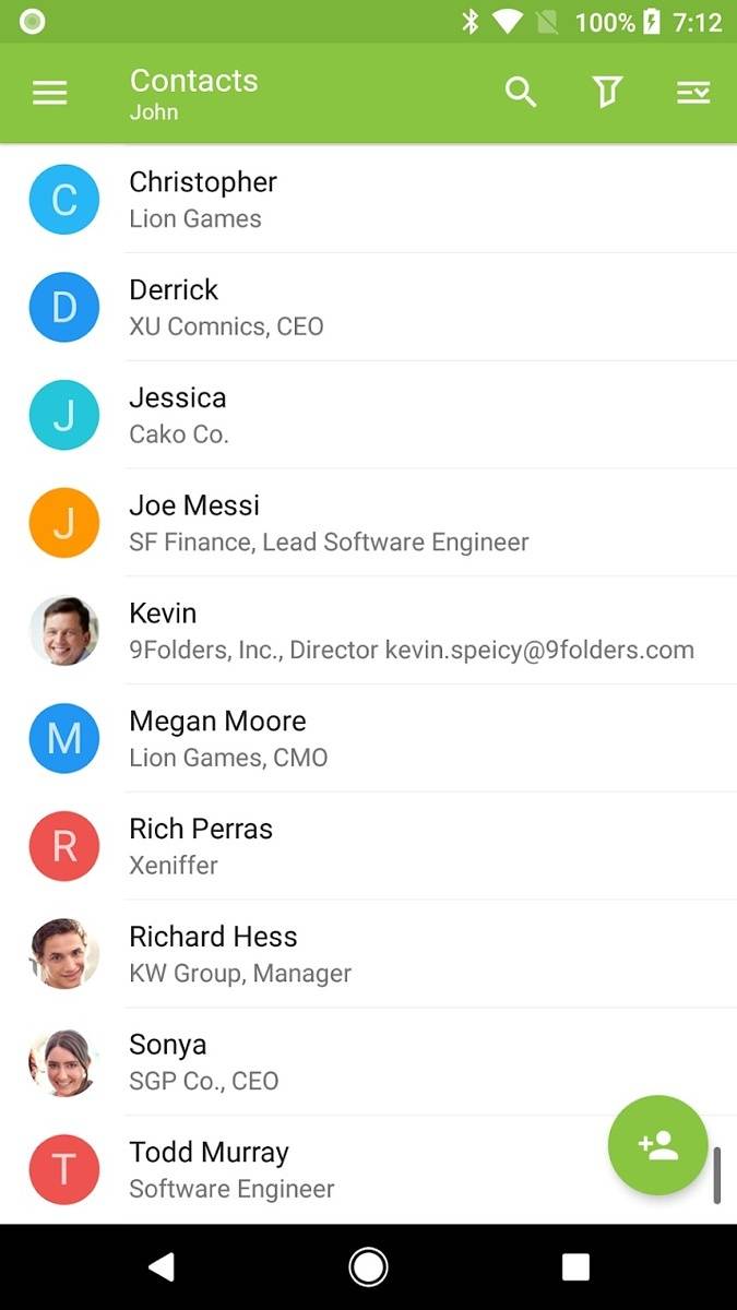 Nine contacts