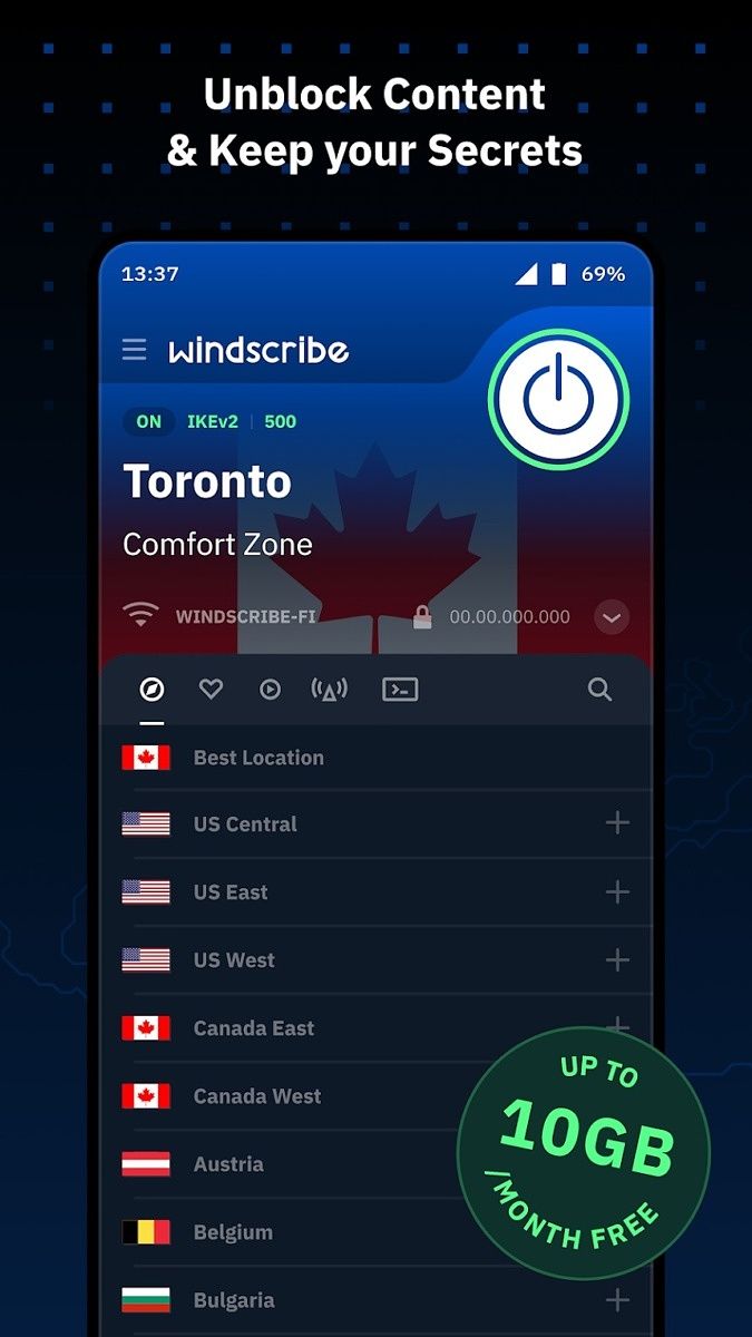 WindScribe VPN for Android