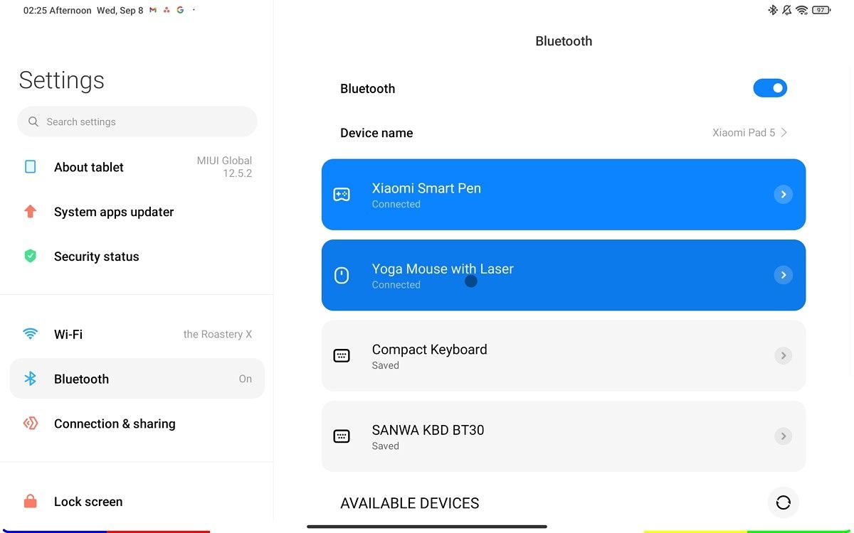 The mouse cursor on MIUI on the Xiaomi Pad 5